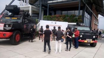 Ikut Eksis Kendaraan Taktis Milik Brimob Polda Lampung di Gerai Vaksinasi Polda Lampung